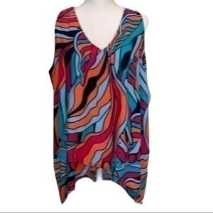 Escapada Colorful Hi/ Lo hem Sleeveless Top